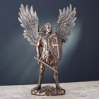 14  Saint Michael Archangel Battle Armor Resin Statue Antique Bronze Finish