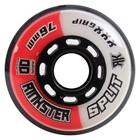 Rink Rat Roller Hockey Wheels Rinkster Split Xxx Grip Red white With Hybrid Cer