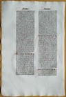 Huge Extraordinary Early Incunable Leaf Antonius Florentinus Koberger  b  1477