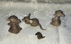 Vtg Lot Of 4 Hagen Renaker Miniature Mini Grey Mouse Mice Family No Duplicates
