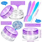 100 Pcs 5g Empty Plastic Containers With Colored Lids mini Makeup Sample Cont   