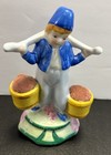 Vintage Porcelain Dutch Boy Pin Cushion  Figurine Made In Japan
