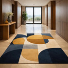 Hand Tufted New Zealand Wool Rug   Modern Geometric Abstract Design Area Rug