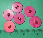  6  Vintage 7 8    Hexagon Shape Fushia Pink Composition  Shank Buttons-p301