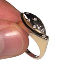 14k Yellow Gold Unique Ornate Concave Women   s Ring With Small Diamond   s Sz 8 25