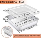 Teamfar Square Cake Pan With Lid  1   1 Lid   8 8         2 Inch  Silver 