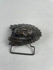 Vintage Native American Belt Buckle Indian Chief Head Brass 3d Made In Usa