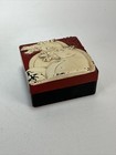 Vintage Hickok Made In Usa Valet Trinket Box Black  Red  White Horses   ht5 