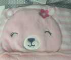 Nwt Carters Just One You Pink And White Striped Teddy Bear Plush Baby Blanket