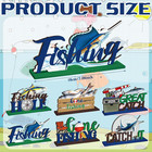 6 Sets Fishing Table Decor Summer 3d Fishing Table Decor Gone Fishing Party Wood
