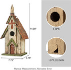 Glitzhome 14  H Hanging Distressed Wooden Church Birdhouse Garden Decor
