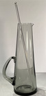 Vtg 12   Smoky Glass Cocktail Martini Pitcher 48 Oz 6c  16  Clear Glass Stirrer