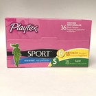 Playtex Sport Tampons 35ct Pack 18 Regular  17 Super  Unscented Plastic Open Box
