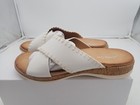 Littleplum Sandals For Women Slip On Arch Support Slides Adjustable White Size 9