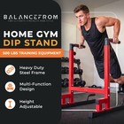 Balancefrom Multi-function Home Gym Exercise Dip Stand  500lb Capacity  Red
