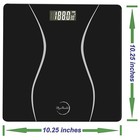 Digital Body Weight Scale Bathroom 400lb 180kg Step-on Technology Black Glass
