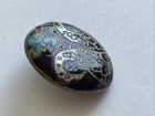 Antique Brass Art Nouveau Chamleve Button 0 88    Enamel 1880-1910