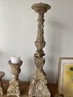Vintage Shabby Chic Gilded W  Floral Design Fourcandlesticks Holders  Allfour
