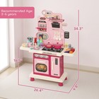 Qaba Kids Kitchen Playset With Lights  Sounds  Play Kitchen  Pink
