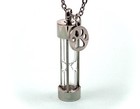 Pet Cremation Jewelry Urn Necklace Hourglass For Ashes Dog Cat Paw Print Charm