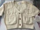 Nwt Grayson Mini Cable Baby Boys Sweater Size 0-3 Months Ivory