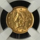 1854 Type 1 Indian Head Gold  1 Ngc Ms-62 
