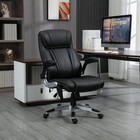 Massage Office Chair With 6 Vibration Points Heated Faux Leather Computer Desk C