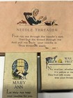 Vintage Sewing Notions Lot  3  Needle Threader Kit  Wax Fruit Box  Needle Case 