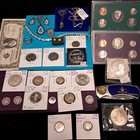 Junk Drawer Estate Sale Lot- Silver Coins  All Sterling Jewelry Proof Sets Knife