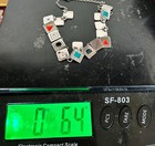 Vintage  925 Sterling Silver 64 Grams Tile Necklace Geometric Motifs   Stones