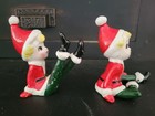 2 Vintage 1950s Ceramic Christmas Elf Figurines Tumbling Pixie Elves Japan Rare