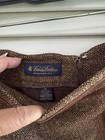 Brooks Brothers Brown Tweed Pencil Skirt 14 Knee Length Lined Leather Trim
