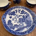 Vintage Blue Willow Childs Toy Porcelain Tea Set Dishes Made In Japan 22 Pieces