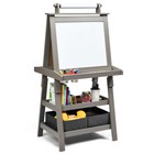 Double-sided Storage Art Easel For Kids Gray 3-in-1 Creativity Playset