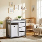 Baby Changing Table W  Laundry Hamper   Drawer Nursery Dresser Storage Organizer