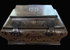 1914 Wwi German Patriotic Hand-painted Wooden Box        f  r Kaiser Und Reich    Motif