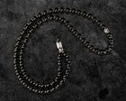 Wekbd War Mala Necklace Beads - Black Ss 10mm Beads With Silver End Piece