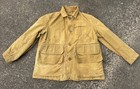 Vintage 1930s 40s Canvas Hunting Jacket Men   s Size Medium large Distressed