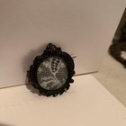 French Antique Black Brooch With Lace 3cm Vintage Jewelry decor