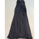 Azazie Black Ruched Gown Spaghetti Straps Formal Evening Dress Size 4