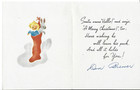 Vtg Christmas Greeting Card 4x5 Santa Claus W big Sack Of Toys Teddy Doll Candy