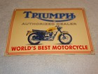 Vintage Triumph Motorcycles Dealer  Porcelain Metal Gasoline Oil Sign 
