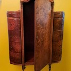 Early 1900 s Italian Hand Made Burlwood Walnut Wardrobe armoir 8 Curved Drawers