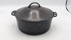 Antique Cast Iron Dutch Oven   Lid Birmingham Stove   Range Marked 8 Bail Handle