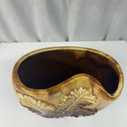 Vtg Haeger Pottery Mcm Fern Vase Planter Abstract Brown Shades Drip Glaze