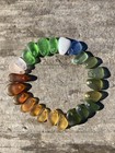 24 Small Pcs Beach Sea Glass  Mixed Colors Top Drilled