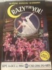 Crazy For You  Broadway On Tour  Window Card poster  Best Musical Seattle Stop