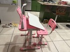 Kids Table And Chair Set Height-adjustable Children Study Desk W tilt Desktop