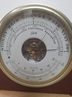 Vintage Schatz Compensated Precision Brass Barometer  With Wooden Base 