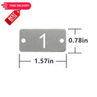 Staymax Rectangle Metal Hollowed Numbered Tags - Stainless Steel 1-25  Silver